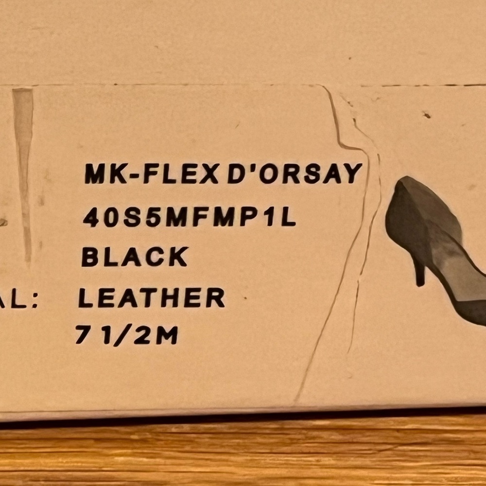 Michael Michael Kors FLEX D'ORSAY Black Leather Women's 7 1/2 Heels 3" - Picture 8 of 12